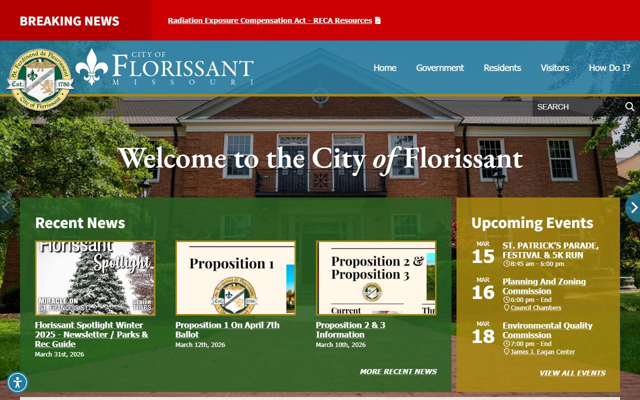 Florissant Police Department website for Florissant 24 hour booking records