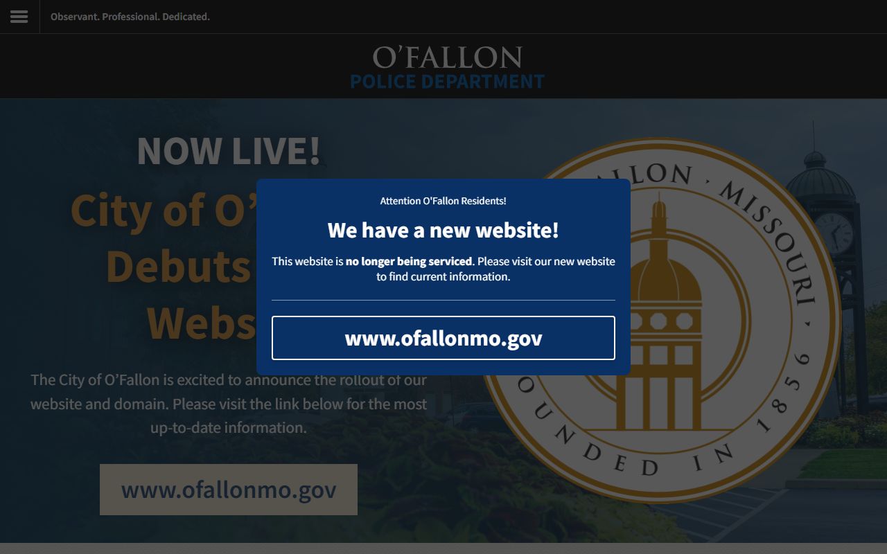 O'Fallon Police Department website for O'Fallon 24 hour booking records
