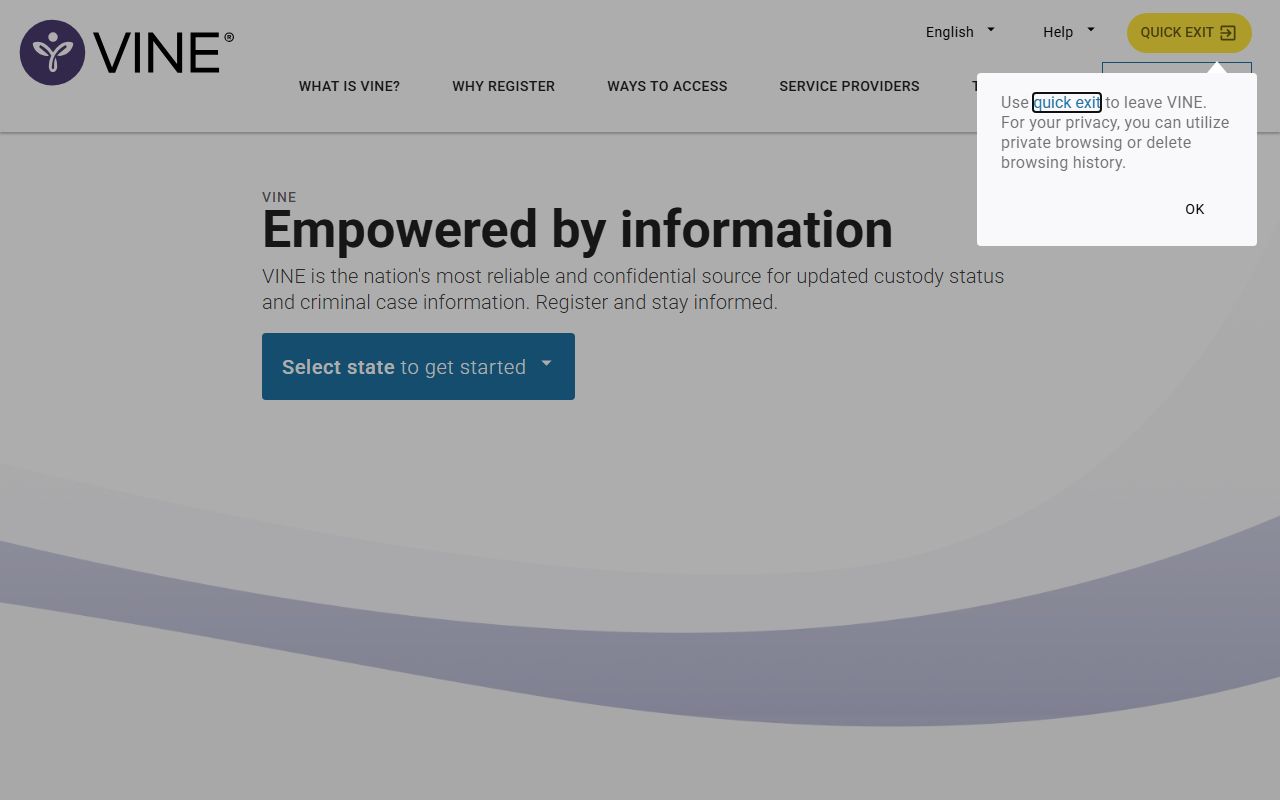 VINELink portal for Adair County 24 hour booking and inmate search