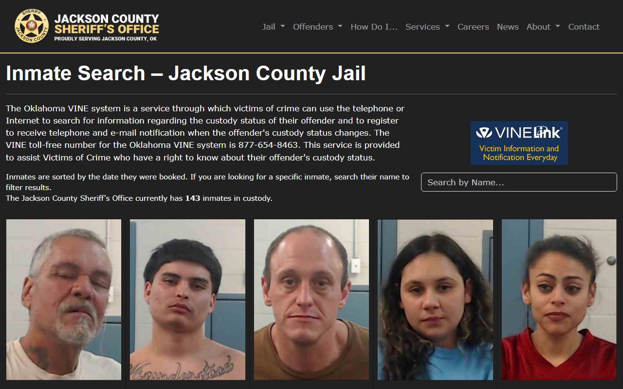 Jackson County Detention Center inmate search for 24 hour booking