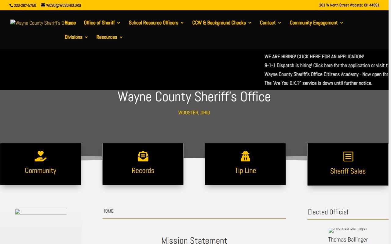 Wayne County Sheriff's Office website for 24 hour booking information
